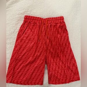 Fendi Red Monogram shorts